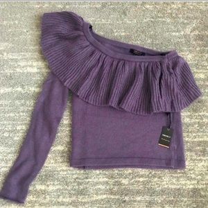 Light purple one shoulder sweater